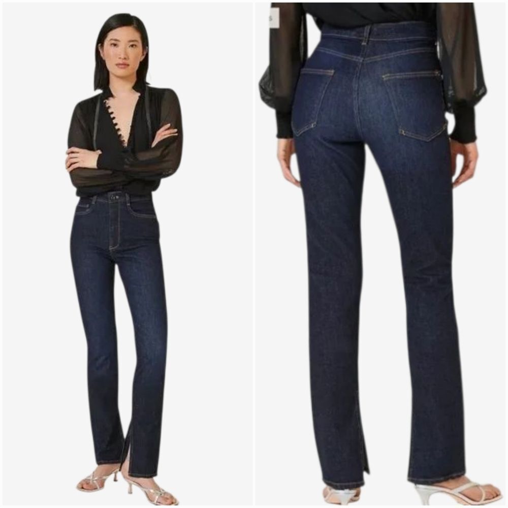 NWOT Athropologie x Pilcro The Split Hem Straight Leg Dark Wash Denim Jeans 30